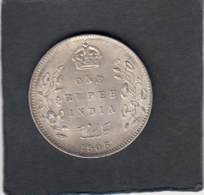 Beschrijving: 1 Rupee  EDWARD VII